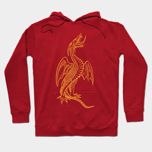 golden winged dragon vintage design Hoodie by penandinkdesign@hotmail.com